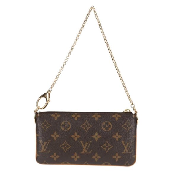 LOUIS VUITTON Monogram Chain Pochette Mila MM Pouch M60094 Auth 133662V - Picture 3 of 16